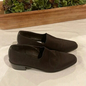 Vintage Donald J Pliner women’s block heel dress shoes‎ brown size 7 EUC